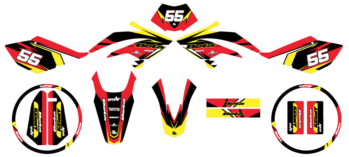 Dekor kit Beta RR 50 Motard 2006-2010 Stream | Motorradaufkleber | Personalisierung 50cc | armysctv