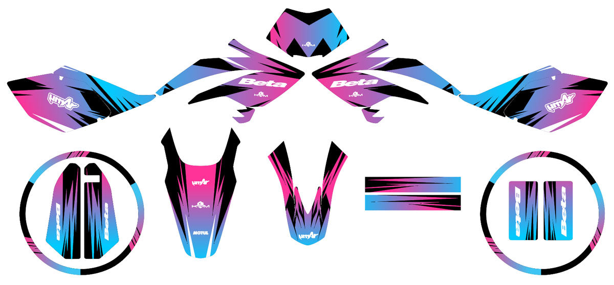 Kit déco Beta RR 50 Motard 2006-2010 X-Fast | autocollants moto | personnalisation 50cc | armysctv