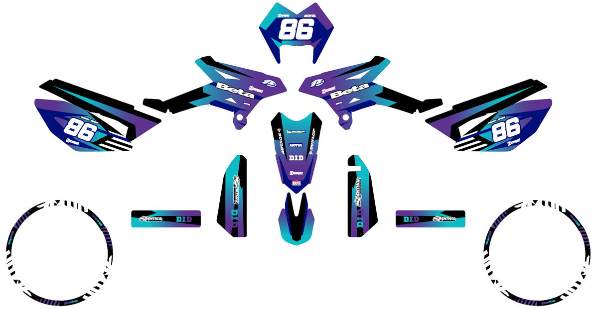 Deko-sett Beta RR 50 Motard 2011-2020 Blast | motorsykkelklistremerker | tilpasning 50cc | armysctv