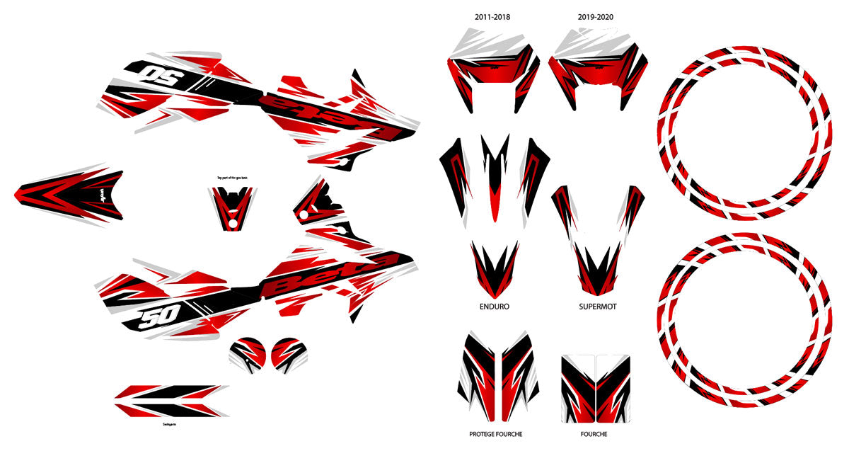 Kit déco Beta RR 50 Motard 2011-2020 Courtesy | autocollants moto | personnalisation 50cc | armysctv