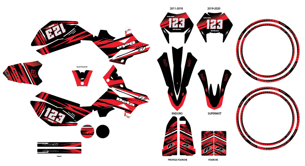 Kit pegatinas Beta RR 50 Motard 2011-2020 Sueño Militar | pegatinas para moto | personalización 50cc | armysctv