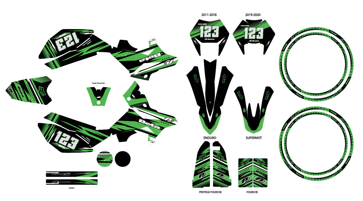 Kit déco Beta RR 50 Motard 2011-2020 Army Dream | autocollants moto | personnalisation 50cc | armysctv