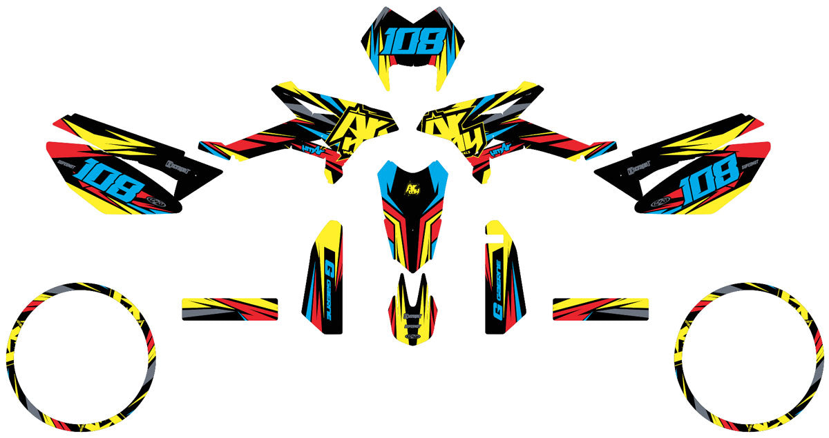 Graphics kit Beta RR 50 Motard 2011-2020 Electrify | motorcycle stickers | 50cc customization | armysctv