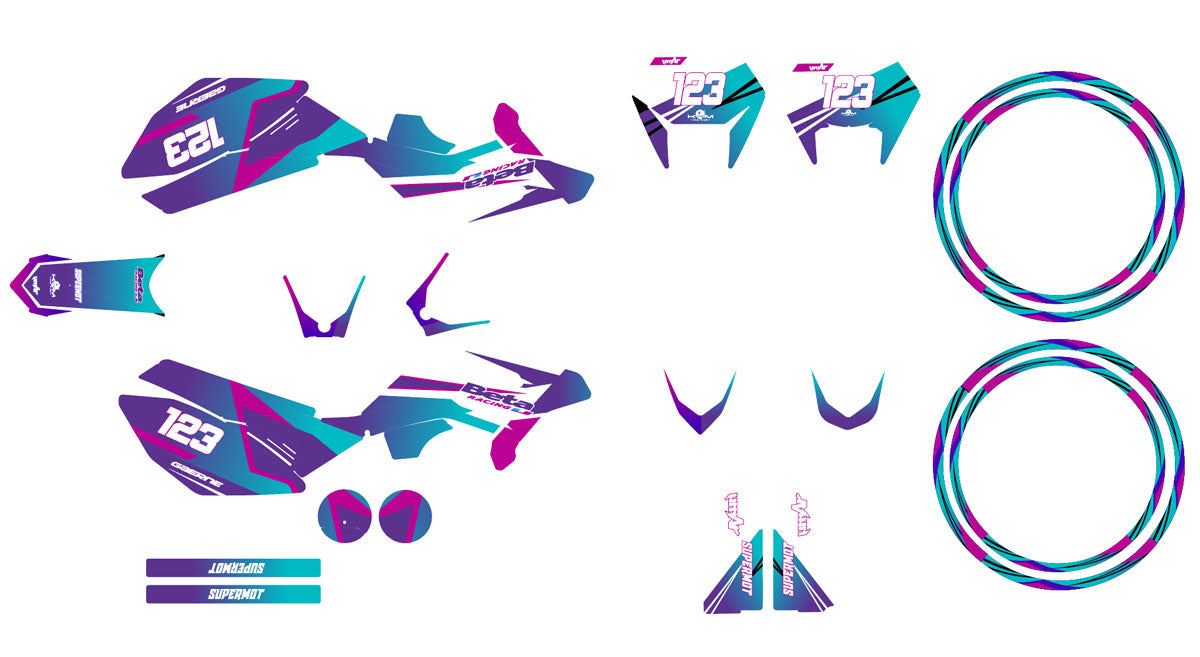 Kit déco Beta RR 50cc Racing 2011-2020 Artisse | autocollants moto | personnalisation 50cc | armysctv