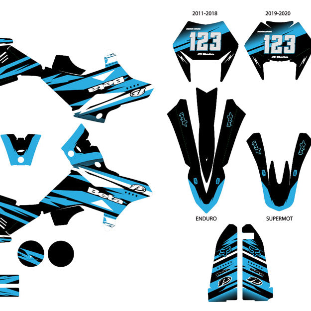Kit pegatinas Beta RR 50cc Racing enduro 2011-2020 Sueño Militar | pegatinas para moto | personalización 50cc | armysctv