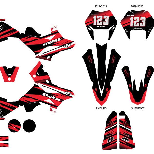 Kit pegatinas Beta RR 50cc Racing enduro 2011-2020 Sueño Militar | pegatinas para moto | personalización 50cc | armysctv