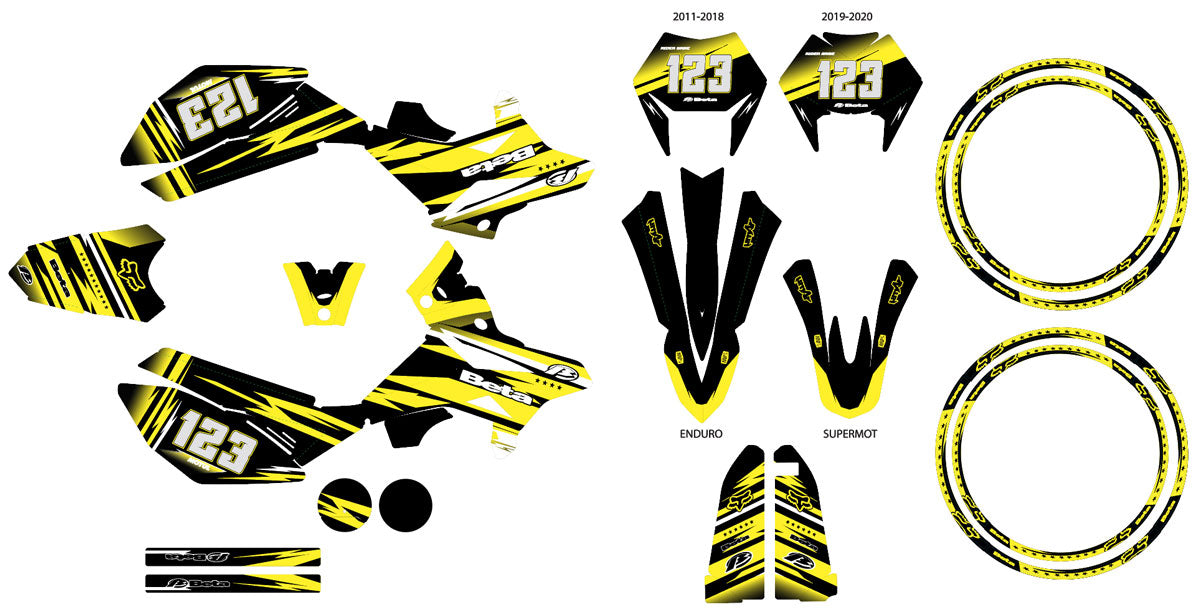 Kit pegatinas Beta RR 50cc Racing enduro 2011-2020 Sueño Militar | pegatinas para moto | personalización 50cc | armysctv