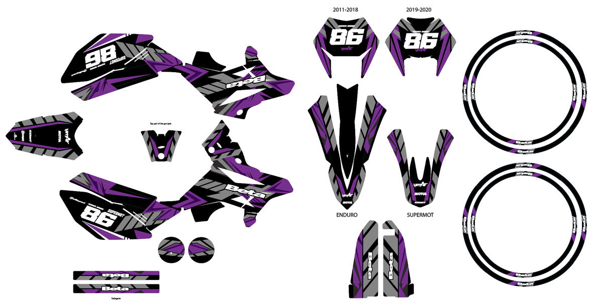 Kit pegatinas Beta RR 50cc Racing 2011-2020 Army Frost | pegatinas para moto | personalización 50cc | armysctv