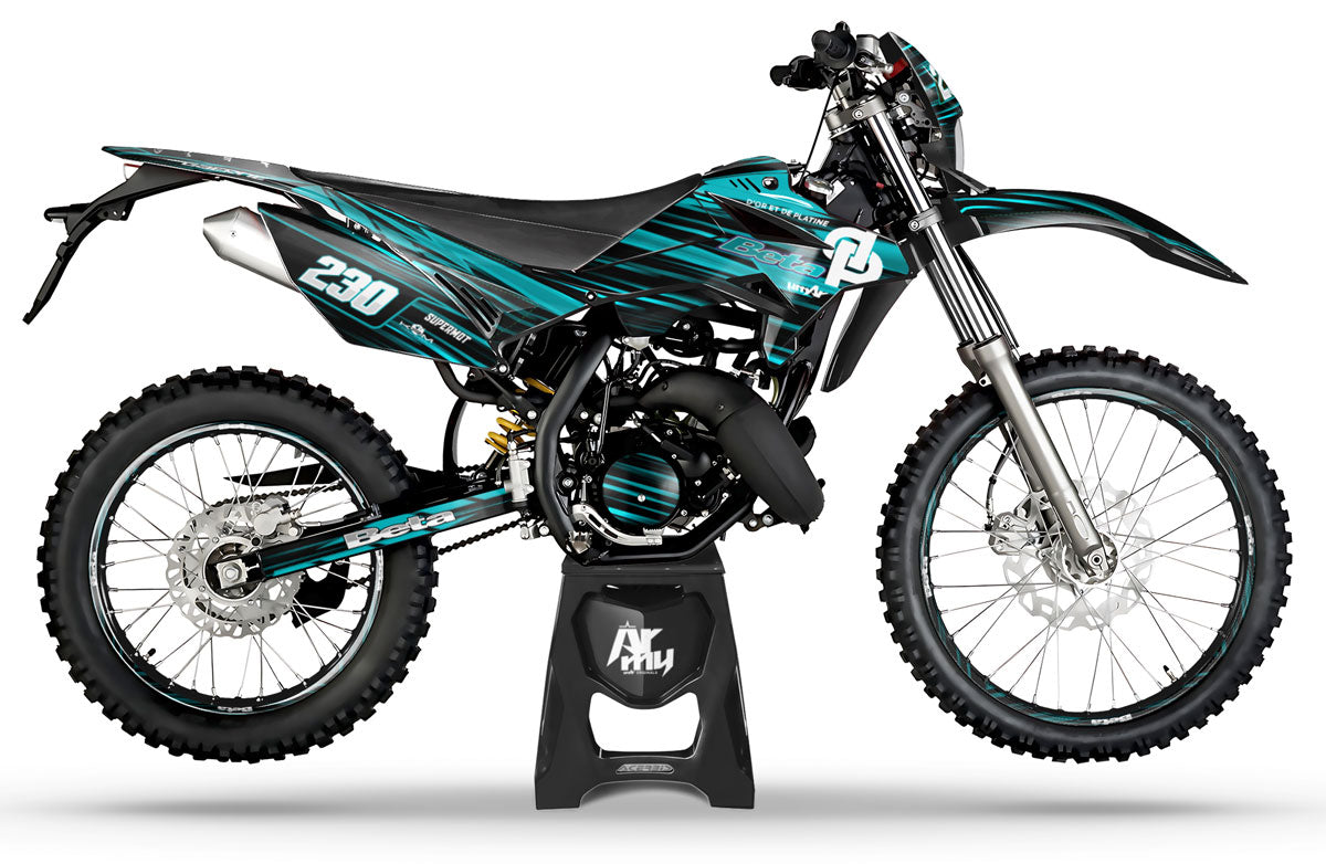 Kit pegatinas Beta RR 50cc Racing 2011-2020 de oro y platino | pegatinas para moto | personalización 50cc | armysctv
