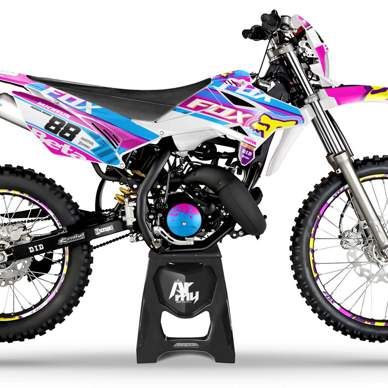 Kit pegatinas Beta RR 50cc Racing 2011-2020 Pink Fox | pegatinas para moto | personalización 50cc | armysctv