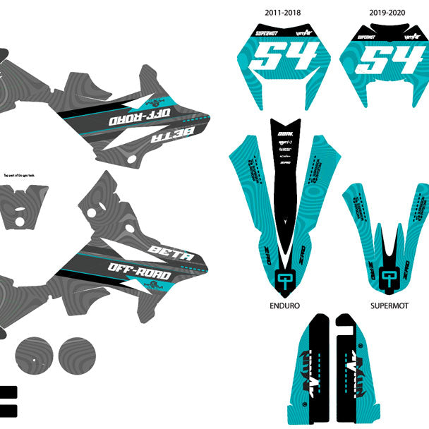 Kit pegatinas Beta RR 50cc Racing 2011-2020 Accesorios | pegatinas para moto | personalización 50cc | armysctv