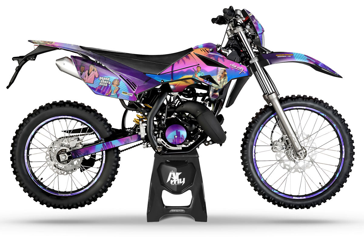 Dekor kit Beta RR 50cc Rennsport 2011-2020 Vice City | Motorradaufkleber | Personalisierung 50cc | armysctv