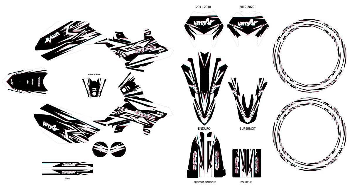 Kit déco Beta RR 50 Motard 2011-2020 Glitch | autocollants moto | personnalisation 50cc | armysctv