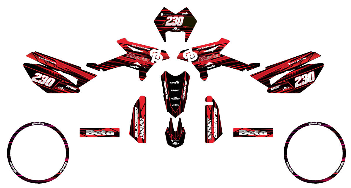 Dekor kit Beta RR 50 Motard 2011-2020 Gold und Platin | Motorradaufkleber | Personalisierung 50cc | armysctv