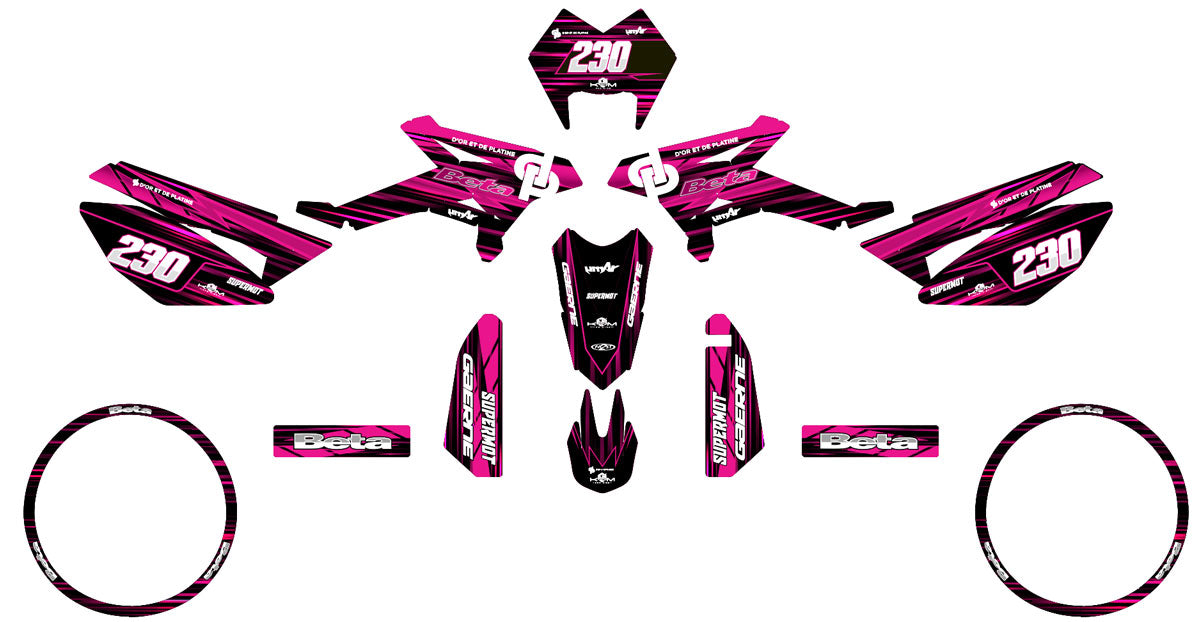 Dekor kit Beta RR 50 Motard 2011-2020 Gold und Platin | Motorradaufkleber | Personalisierung 50cc | armysctv