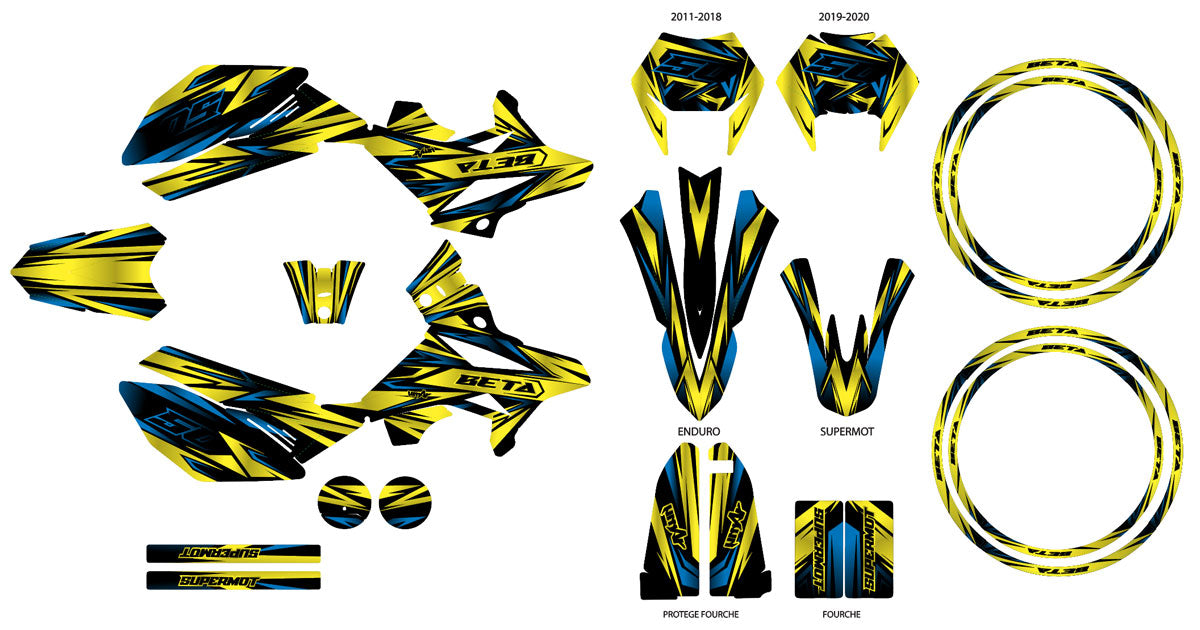 Kit déco Beta RR 50 Motard 2011-2020 Metal Style | autocollants moto | personnalisation 50cc | armysctv