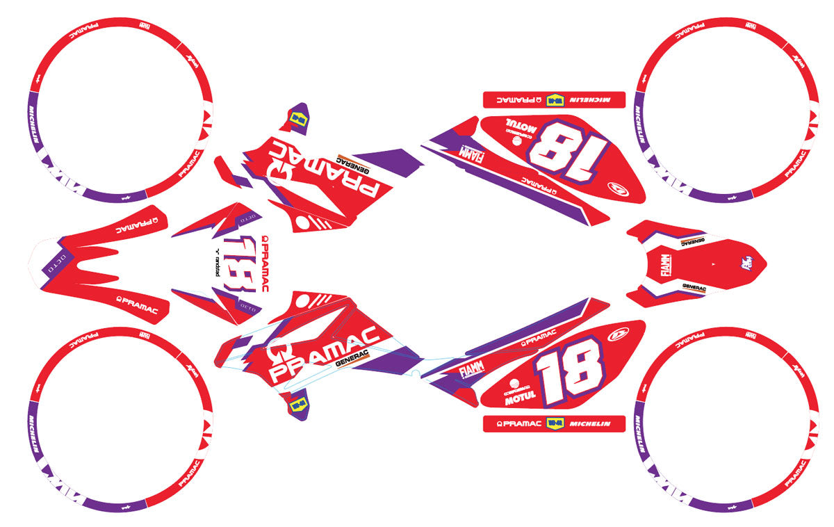 Kit déco Beta RR 50 Motard 2011-2020 Pramac Racing | autocollants moto | personnalisation 50cc | armysctv