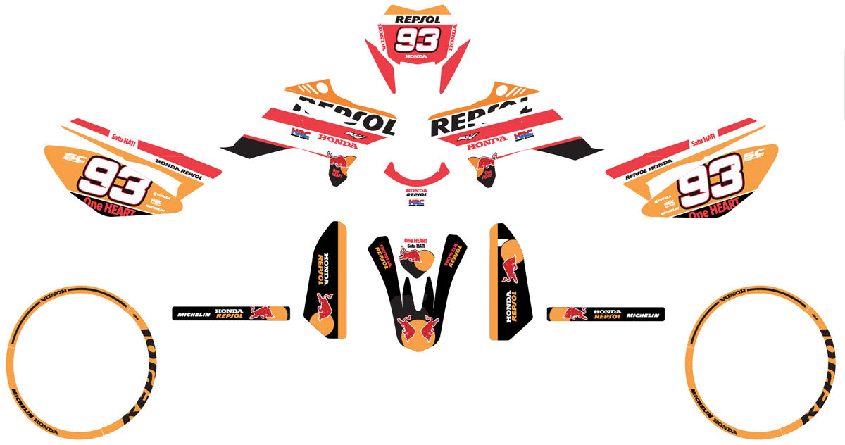 Kit déco Beta RR 50 Motard 2011-2020 Honda Repsol | autocollants moto | personnalisation 50cc | armysctv