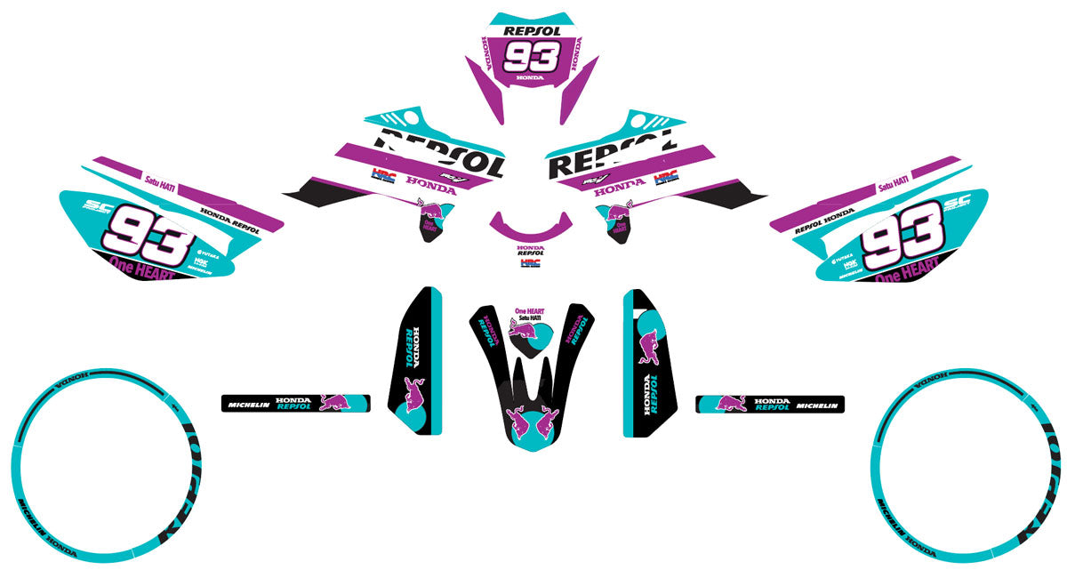 Kit déco Beta RR 50 Motard 2011-2020 Honda Repsol | autocollants moto | personnalisation 50cc | armysctv