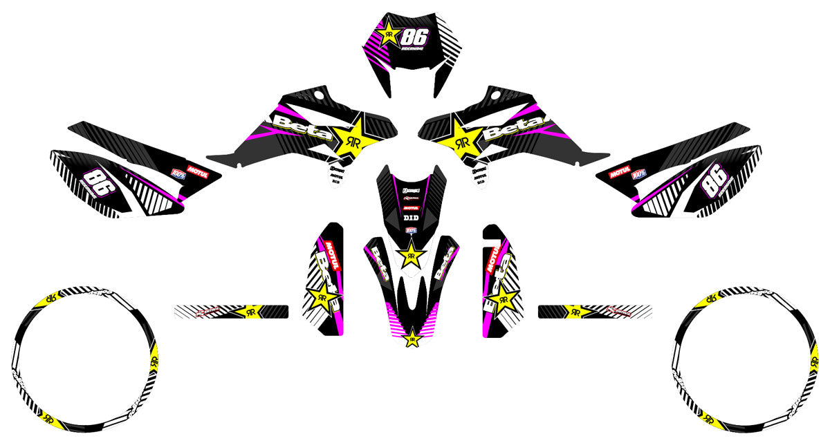 Kit déco Beta RR 50 Motard 2011-2020 Rockstar | autocollants moto | personnalisation 50cc | armysctv