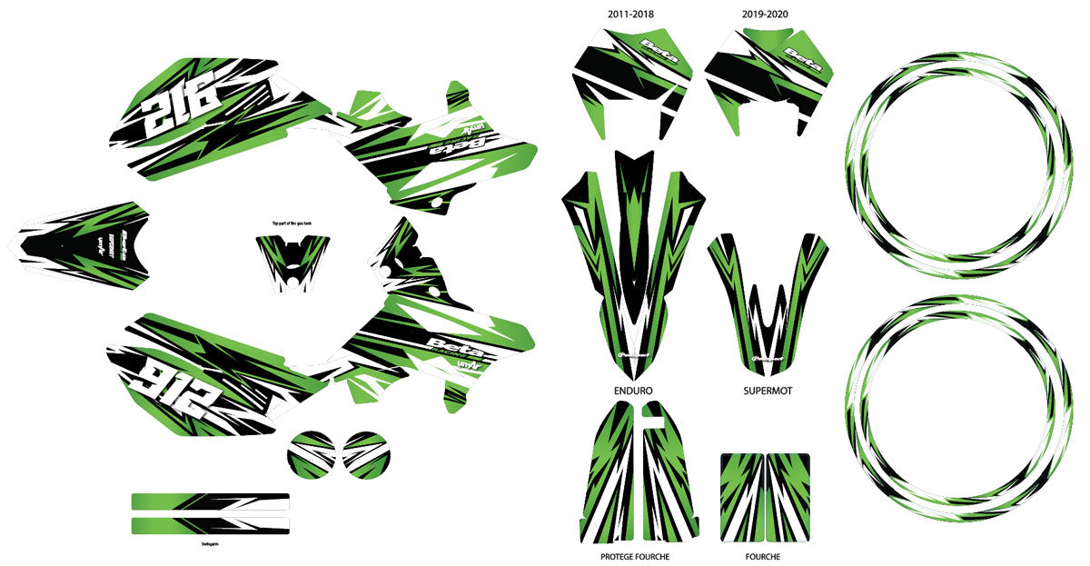 Kit déco Beta RR 50 Motard 2011-2020 Skyprem | autocollants moto | personnalisation 50cc | armysctv