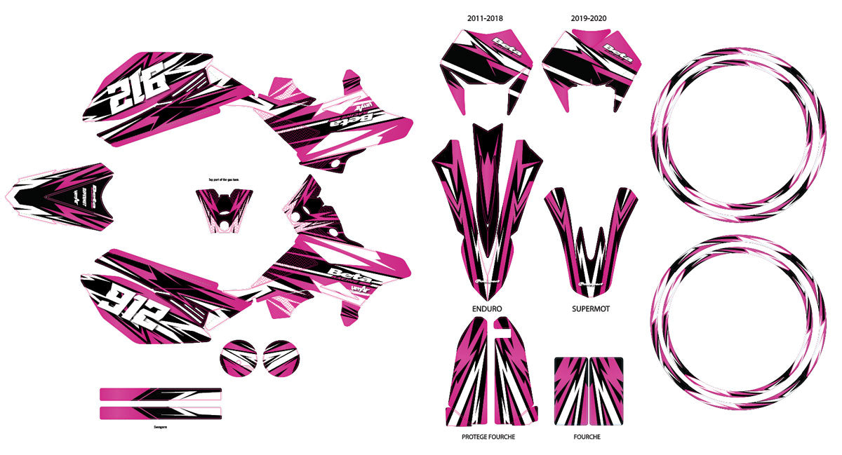 Kit pegatinas Beta RR 50 Motard 2011-2020 Skyprem | pegatinas para moto | personalización 50cc | armysctv