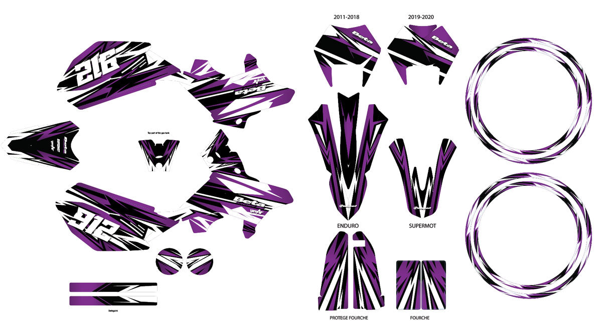 Kit pegatinas Beta RR 50 Motard 2011-2020 Skyprem | pegatinas para moto | personalización 50cc | armysctv