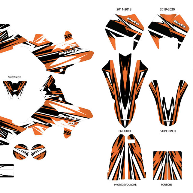 Kit déco Beta RR 50 Motard 2011-2020 Skyprem | autocollants moto | personnalisation 50cc | armysctv