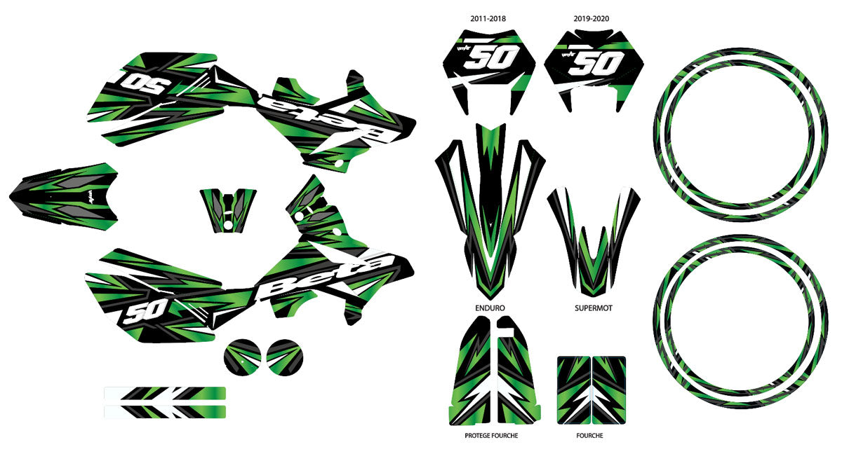 Kit pegatinas Beta RR 50 Motard 2011-2020 Visión | pegatinas para moto | personalización 50cc | armysctv