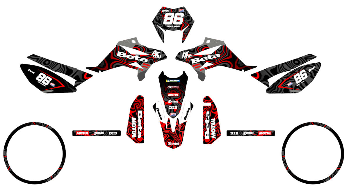 Graphics kit Beta RR 50 Motard 2011-2020 Army Waves | motorcycle stickers | 50cc customization | armysctv