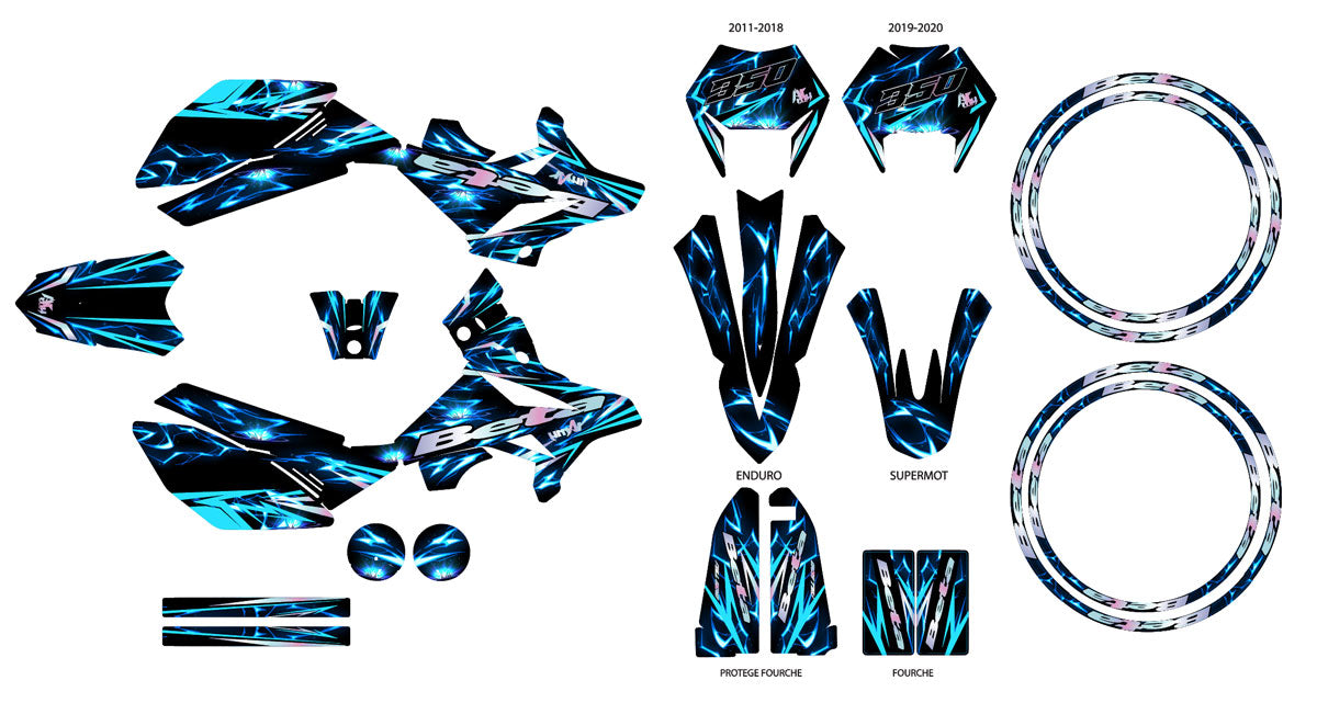 Kit pegatinas Beta RR 50 Motard 2011-2020 Wheelyz | pegatinas para moto | personalización 50cc | armysctv