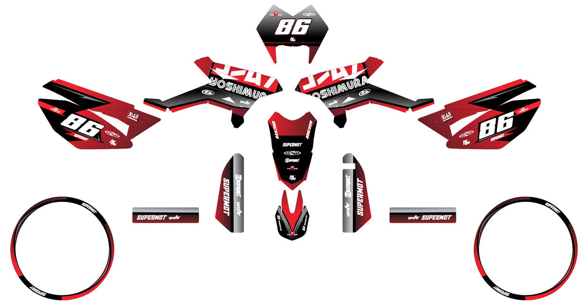 Dekor kit Beta RR 50 Motard 2011-2020 Yoshi | Motorradaufkleber | Personalisierung 50cc | armysctv