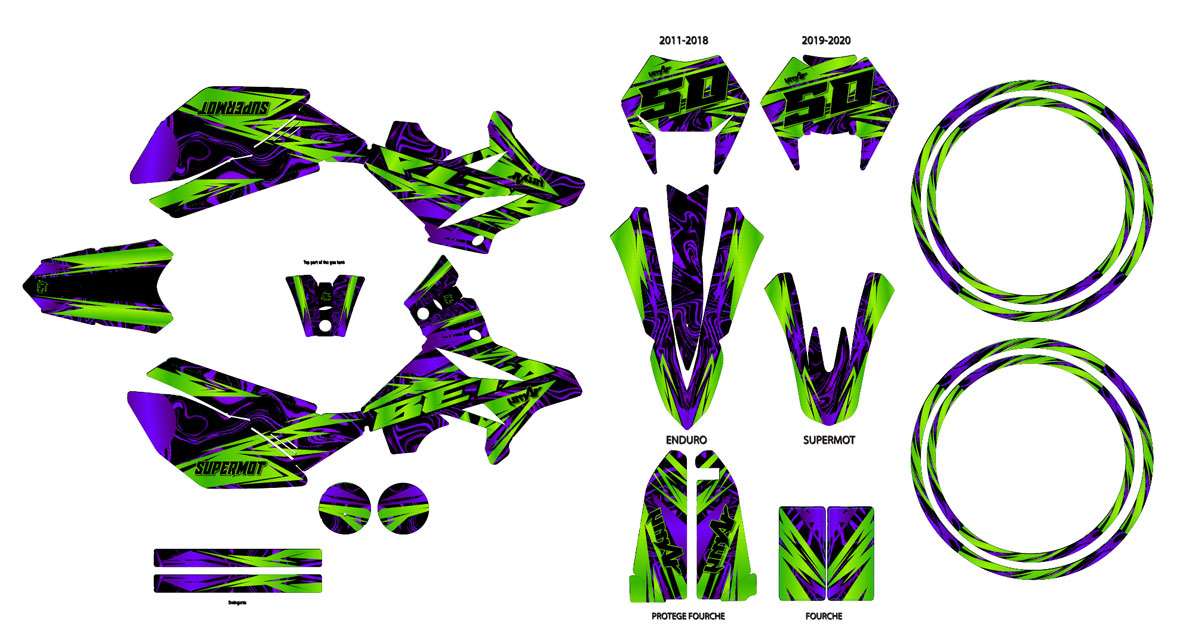 Kit déco Beta RR 50 Motard 2011-2020 Zontix | autocollants moto | personnalisation 50cc | armysctv