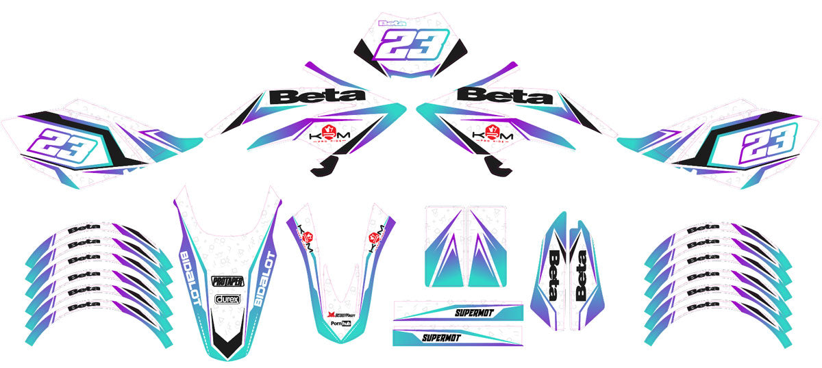 Kit déco Beta RR 50 Motard 2006-2010 Lys | autocollants moto | personnalisation 50cc | armysctv