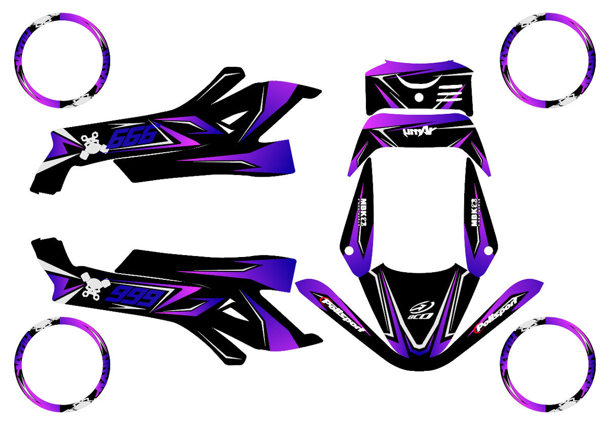 Kit déco 50cc MBK Booster / Yamaha BW's 1990-2003 Cold style | autocollants moto | personnalisation 50cc | armysctv