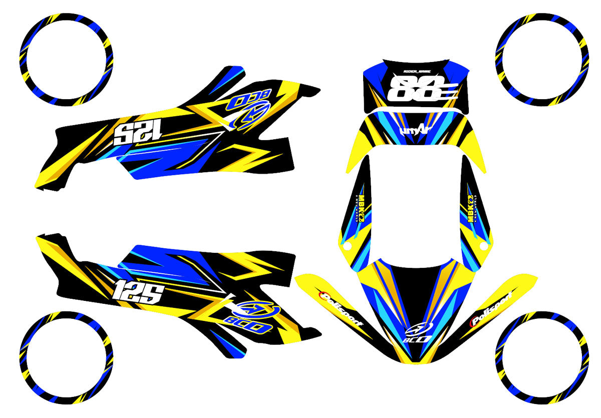 Kit déco 50cc MBK Booster / Yamaha BW's 1990-2003 Finder | autocollants moto | personnalisation 50cc | armysctv