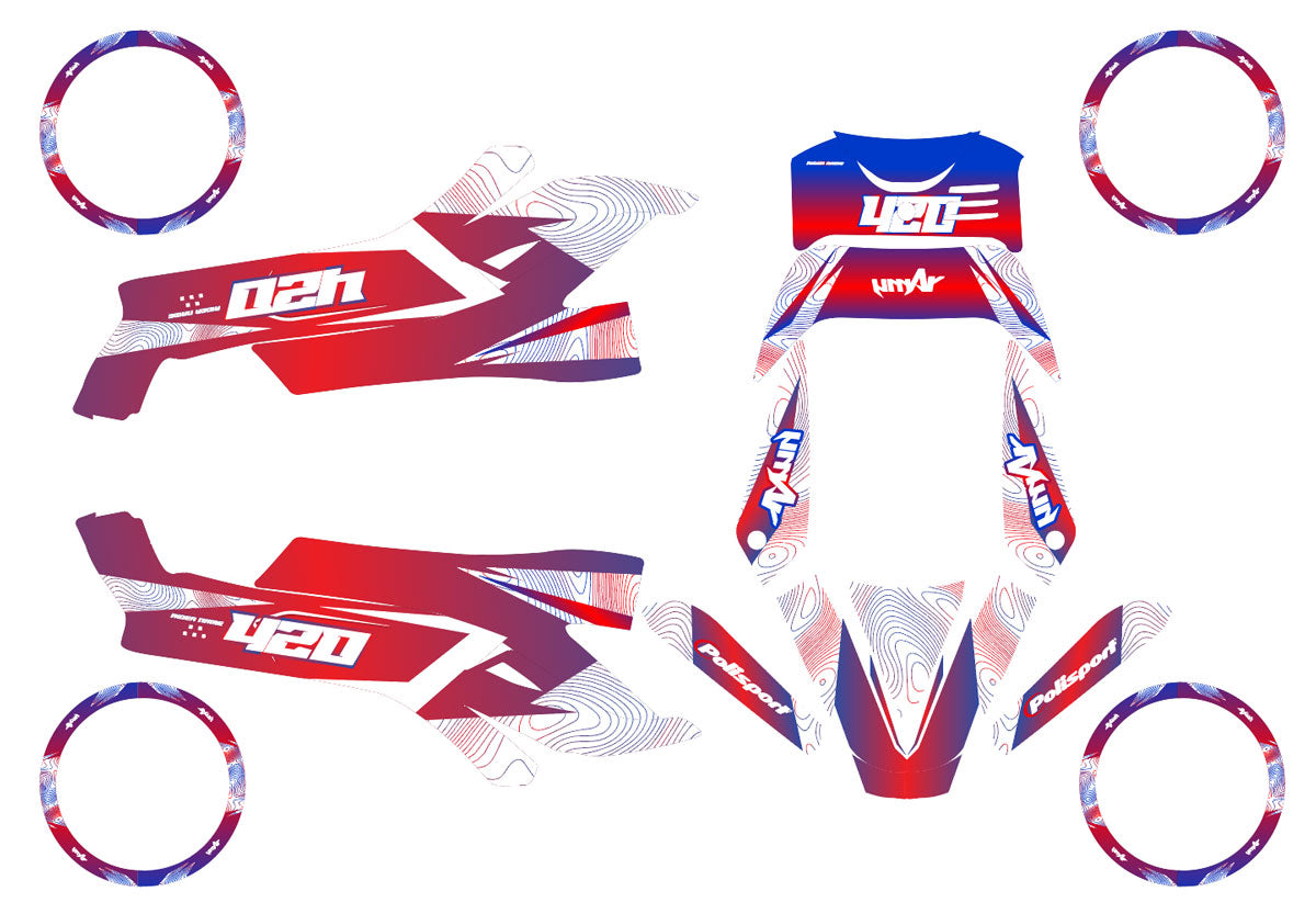 Kit déco 50cc MBK Booster / Yamaha BW's 1990-2003 France | autocollants moto | personnalisation 50cc | armysctv