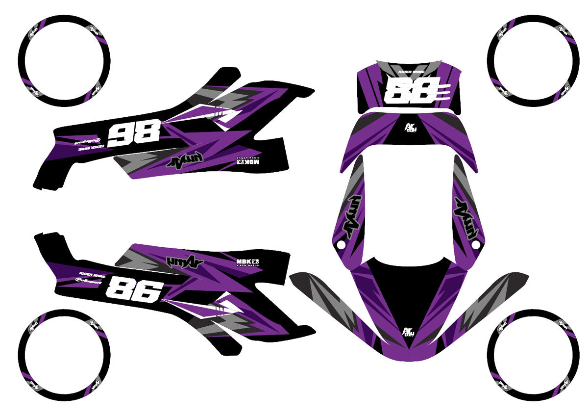 Kit déco 50cc MBK Booster / Yamaha BW's 1990-2003 Frost | autocollants moto | personnalisation 50cc | armysctv