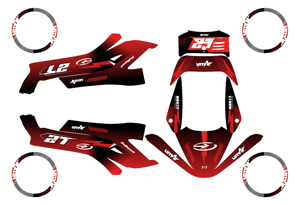 Kit déco 50cc MBK Booster / Yamaha BW's 1990-2003 Septième | autocollants moto | personnalisation 50cc | armysctv