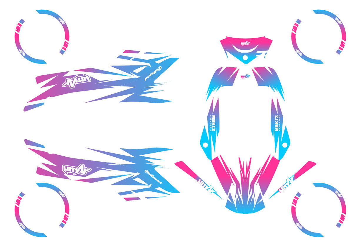 Kit déco 50cc MBK Booster / Yamaha BW's 1990-2003 X-Fast | autocollants moto | personnalisation 50cc | armysctv