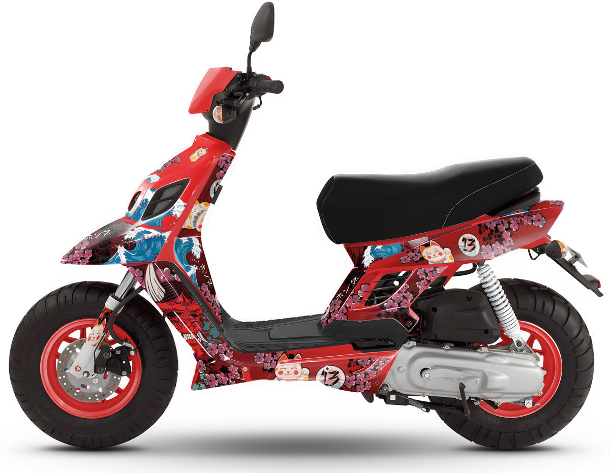 Kit déco MBK Booster RX BCD/Yamaha BW's RX BCD Arigato | autocollants moto | personnalisation 50cc | armysctv