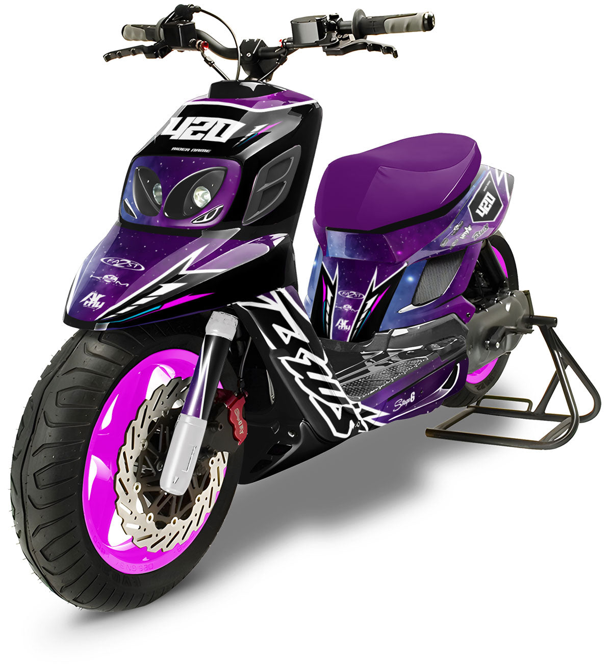 Kit pegatinas MBK Booster RX BCD/Yamaha BW's RX BCD Galaxy | pegatinas para moto | personalización 50cc | armysctv