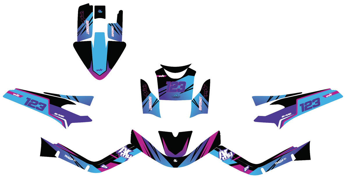 Kit déco 50cc MBK Booster / Yamaha BW's 2004-2018 Artisse | autocollants moto | personnalisation 50cc | armysctv