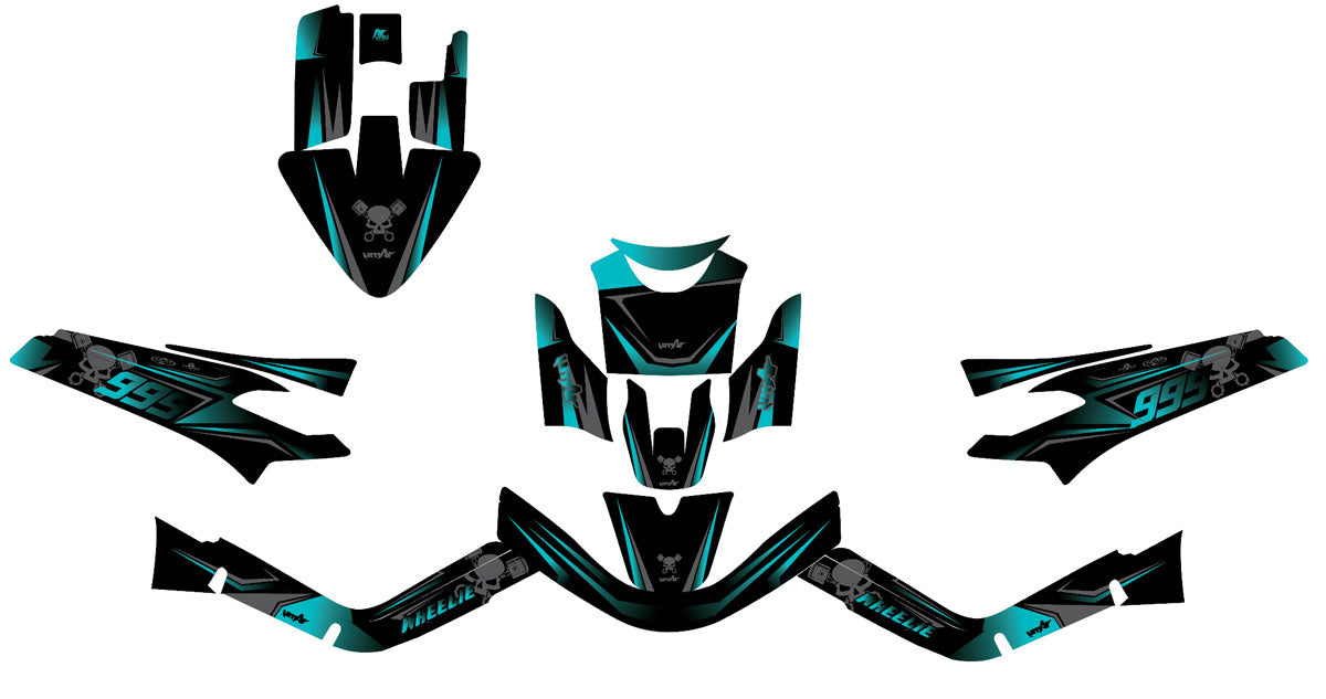 Kit déco 50cc MBK Booster / Yamaha BW's 2004-2018 Dark cold | autocollants moto | personnalisation 50cc | armysctv