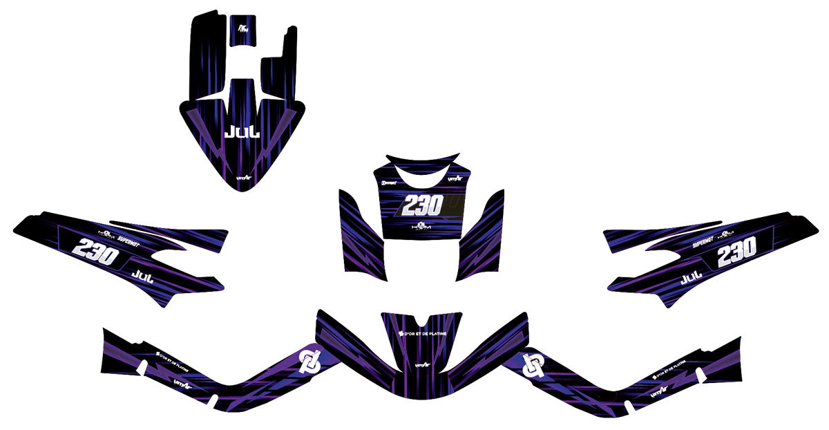 Kit déco 50cc MBK Booster / Yamaha BW's 2004-2018 D'or et de platine | autocollants moto | personnalisation 50cc | armysctv