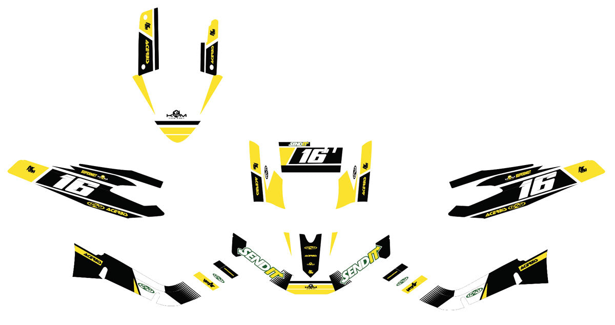 Kit déco 50cc MBK Booster / Yamaha BW's 2004-2018 Send it ! | autocollants moto | personnalisation 50cc | armysctv