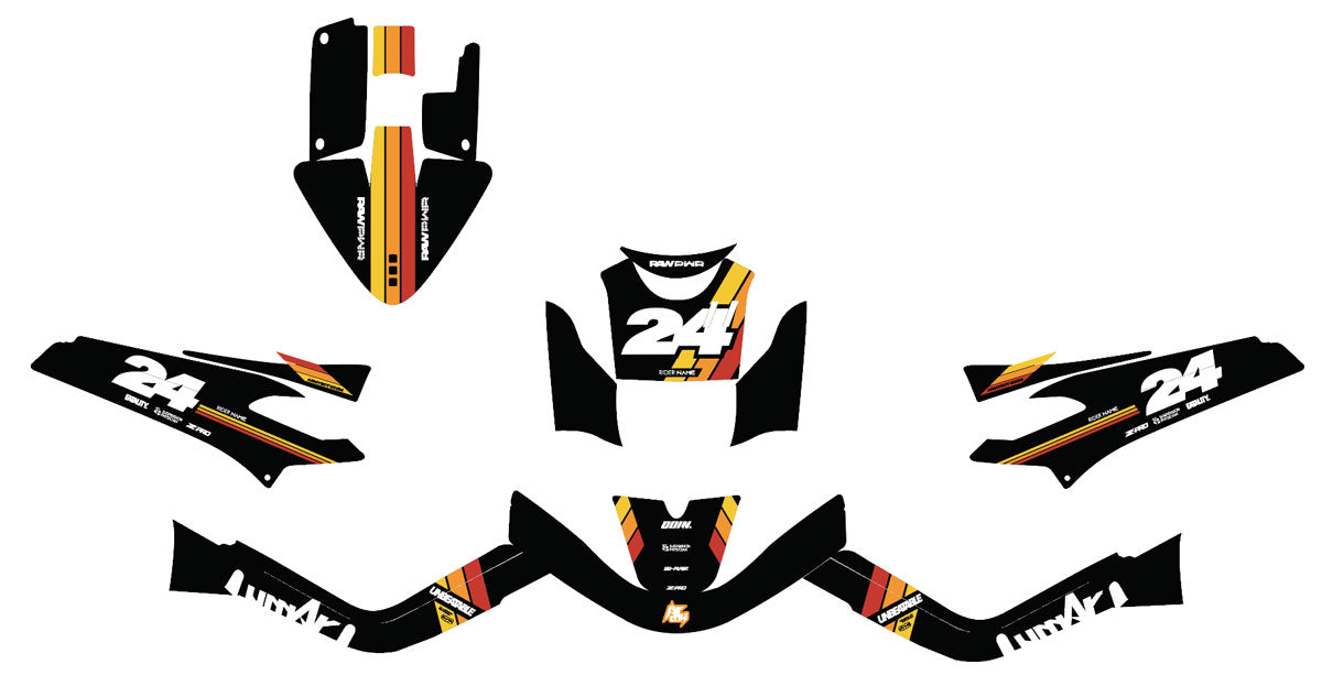 Kit déco 50cc MBK Booster / Yamaha BW's 2004-2018 TRD | autocollants moto | personnalisation 50cc | armysctv