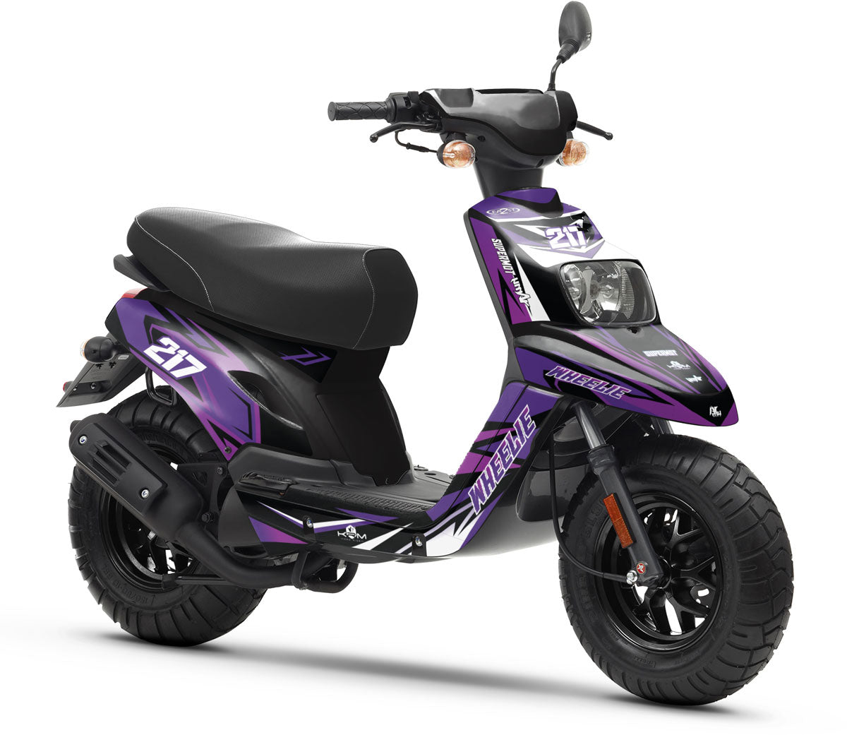 Kit déco 50cc MBK Booster / Yamaha BW's 2004-2018 Lilaks | autocollants moto | personnalisation 50cc | armysctv