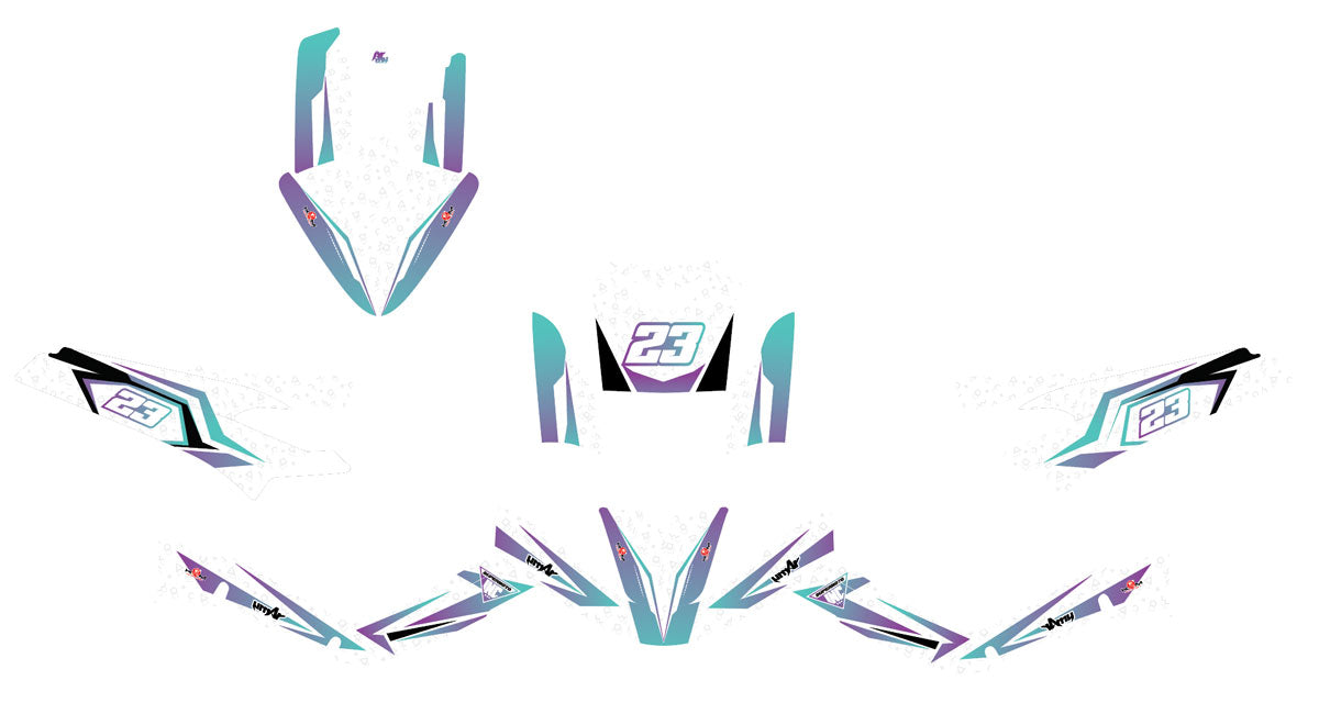 Kit déco 50cc MBK Booster / Yamaha BW's 2004-2018 Lys | autocollants moto | personnalisation 50cc | armysctv