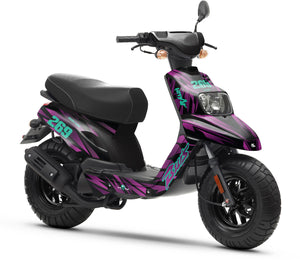 Dekor kit 50cc MBK Booster / Yamaha BW's 2004-2018 Lila Regen | Motorradaufkleber | 50cc Personalisierung | armysctv